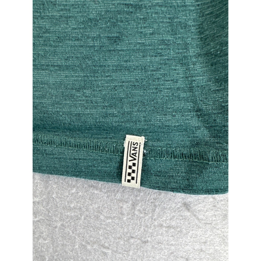 Vans Off The Wall Mens Medium Green Heathered Lightweight Raglan Hoodie Shirt - Picture 8 of 9